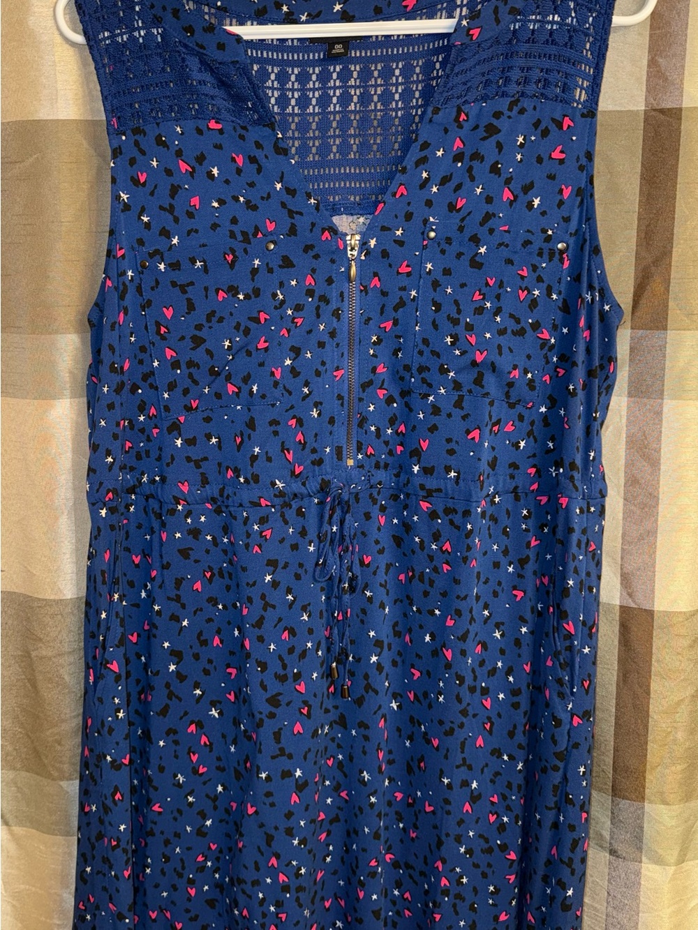 torrid Blue Sleeveless Zip-Front Printed Dress